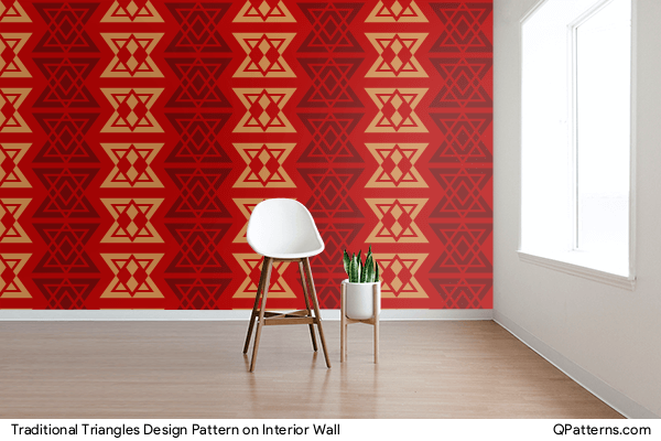 Traditional Triangles Design Pattern on interior-wall