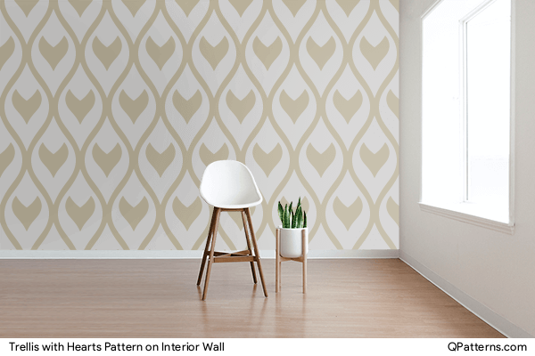 Trellis with Hearts Pattern on interior-wall