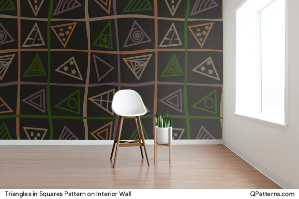 Triangles in Squares Pattern on interior-wall