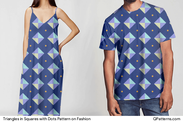 Triangles in Squares with Dots Pattern on fashion