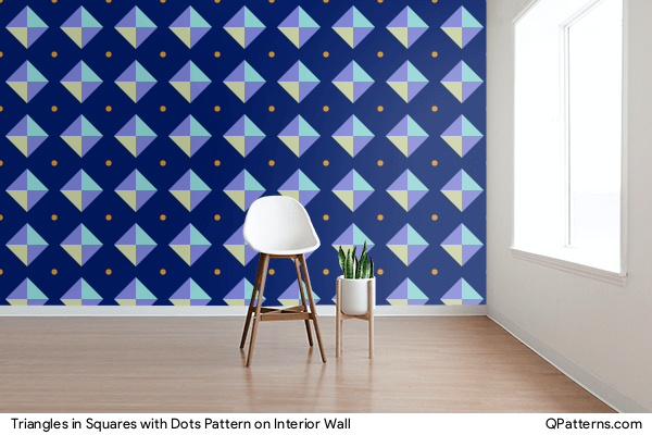 Triangles in Squares with Dots Pattern on interior-wall