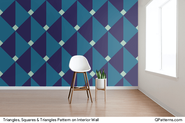 Triangles, Squares & Triangles Pattern on interior-wall