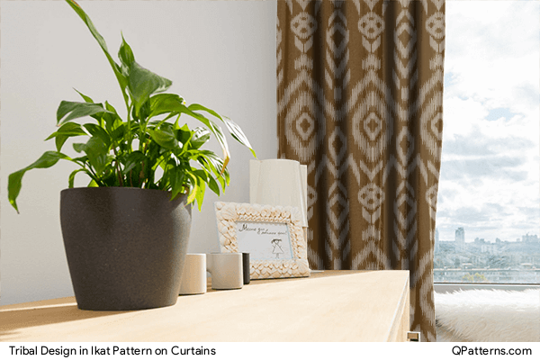 Tribal Design in Ikat Pattern on curtains
