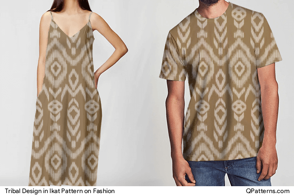 Tribal Design in Ikat Pattern on fashion