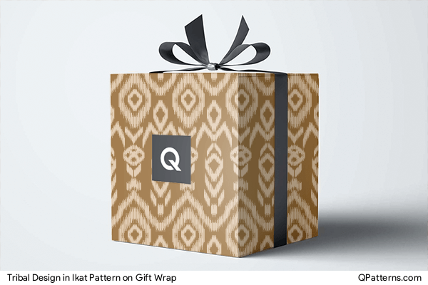 Tribal Design in Ikat Pattern on gift-wrap