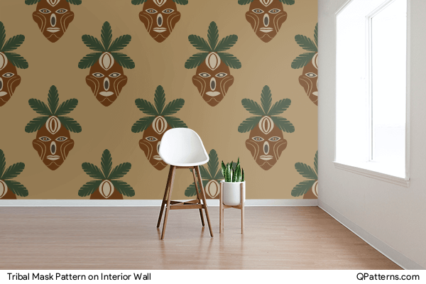 Tribal Mask Pattern on interior-wall