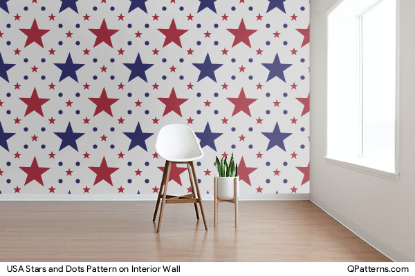 USA Stars and Dots Pattern on interior-wall