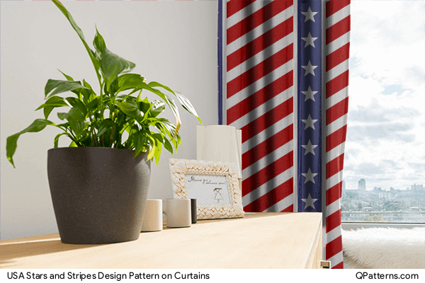 USA Stars and Stripes Design Pattern on curtains