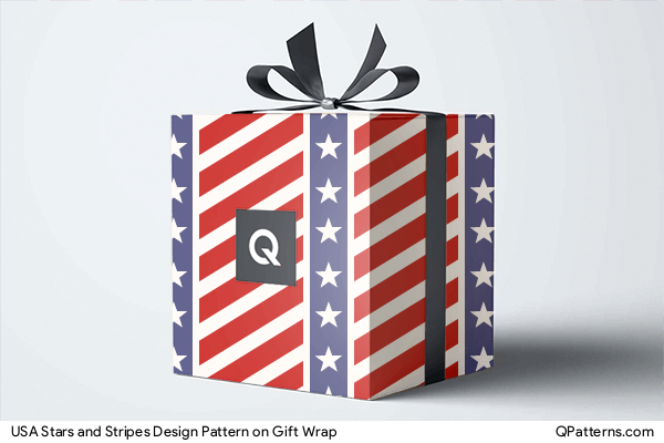USA Stars and Stripes Design Pattern on gift-wrap