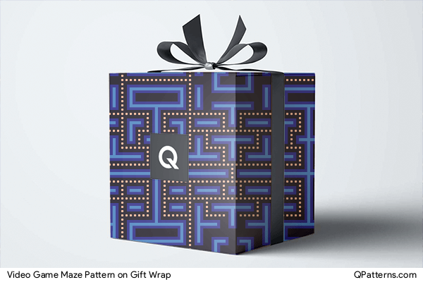 Video Game Maze Pattern on gift-wrap