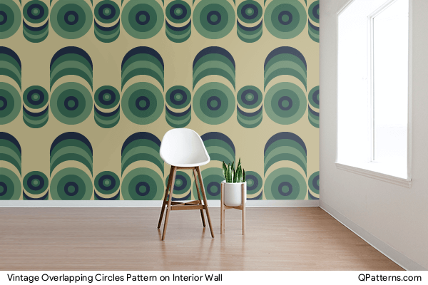Vintage Overlapping Circles Pattern on interior-wall