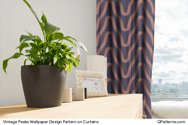 Vintage Peaks Wallpaper Design Pattern on curtains