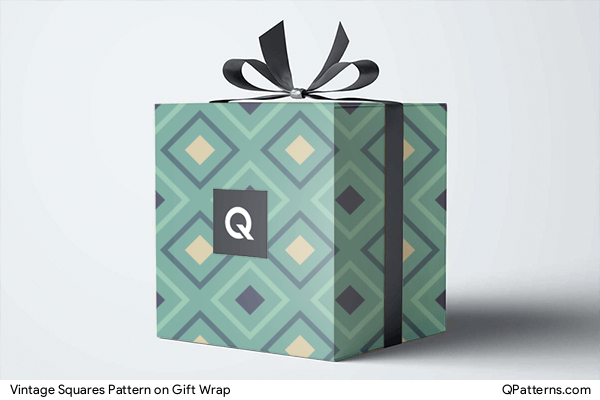 Vintage Squares Pattern on gift-wrap