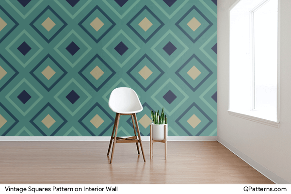 Vintage Squares Pattern on interior-wall