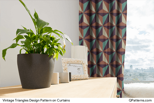 Vintage Triangles Design Pattern on curtains