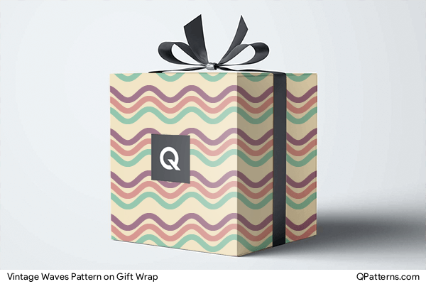 Vintage Waves Pattern on gift-wrap