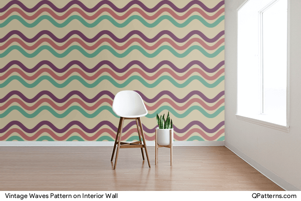 Vintage Waves Pattern on interior-wall