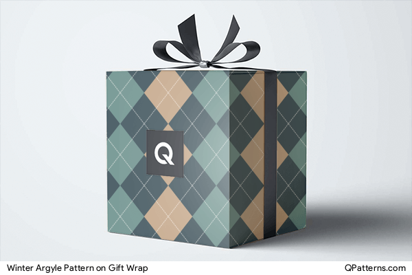 Winter Argyle Pattern on gift-wrap