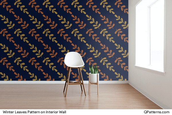 Winter Leaves Pattern on interior-wall
