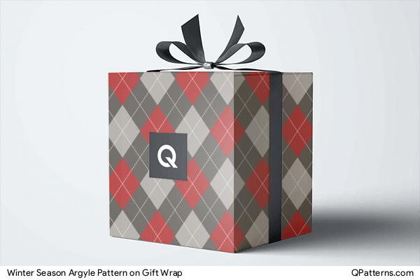 Winter Season Argyle Pattern on gift-wrap