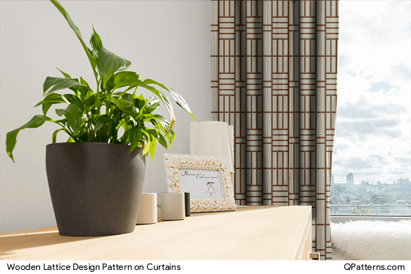 Wooden Lattice Design Pattern on curtains