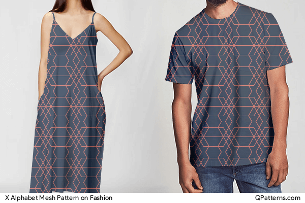 X Alphabet Mesh Pattern on fashion